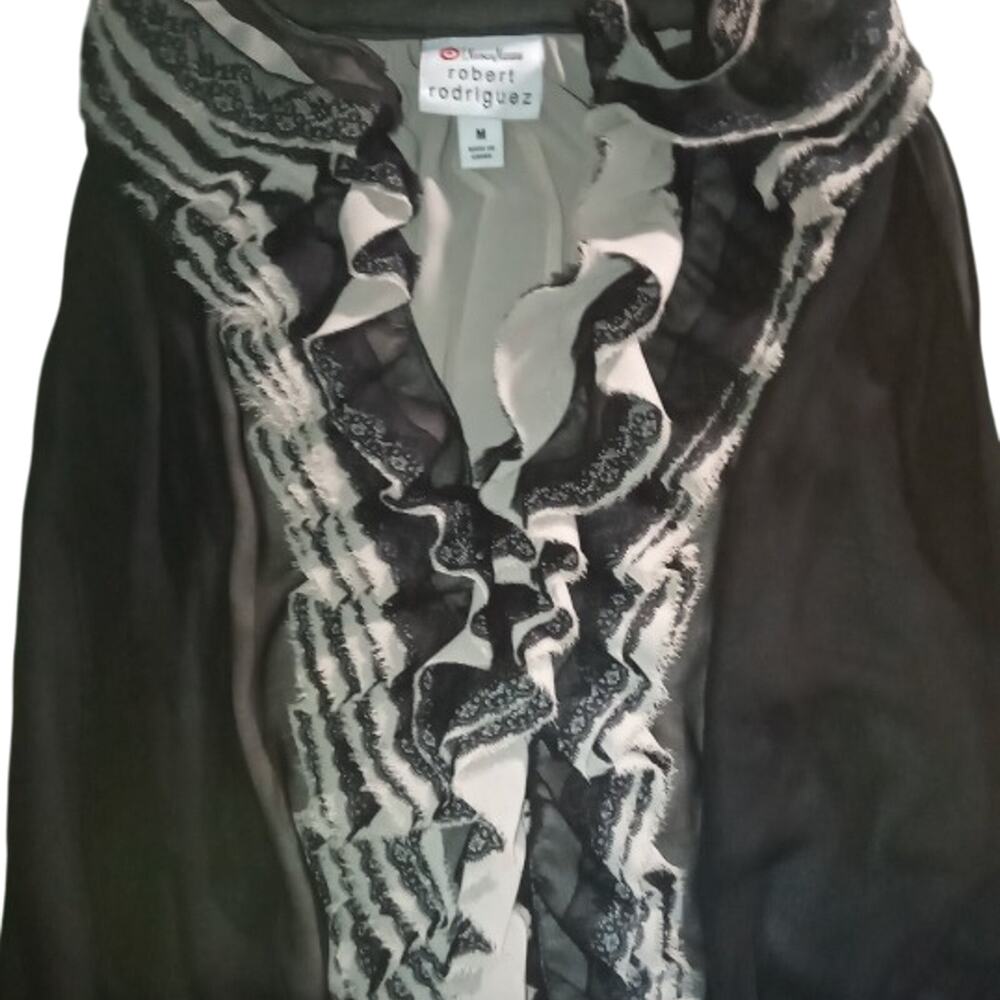 Target womens Tunic Size medium black Ruffled Sheer fairygoth